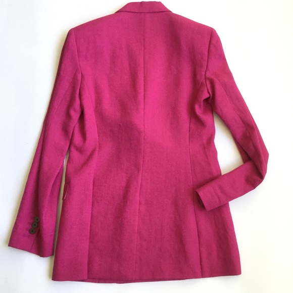 Theory Blazer Tailored Pure Linen Fuchsia Pink - Picture 4 of 8
